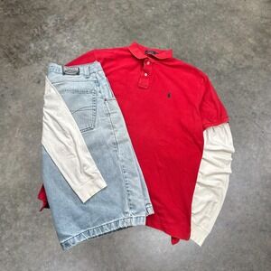 Polo Ralph Lauren Red Short‎ Sleeve Polo Shirt Mens XL Classic Fit Y2K Red
